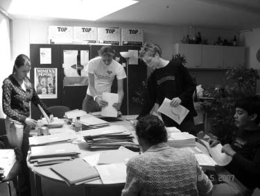 Staff and volunteers at the WGNRR office in Amsterdam. Photo from WGNRR